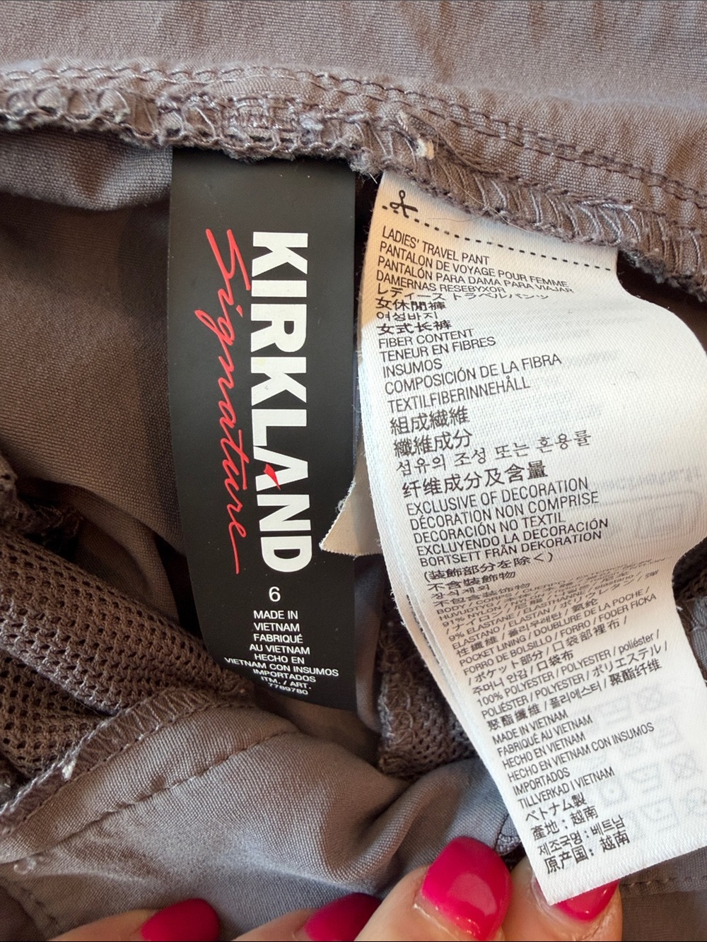 Kirkland Signature Women's Travel Pants 6 in Gray - Picture 5 of 5